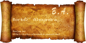 Borkó Alexandra névjegykártya